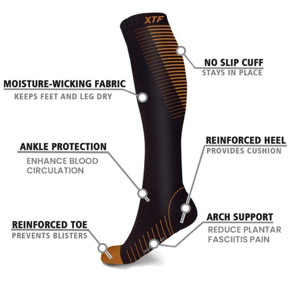 12-Pairs: Athletic Graduated Knee-High Compression Socks - Image 3