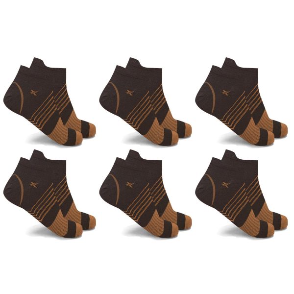 6-Pairs: Ultra V-Striped Ankle Compression Socks - Image 3