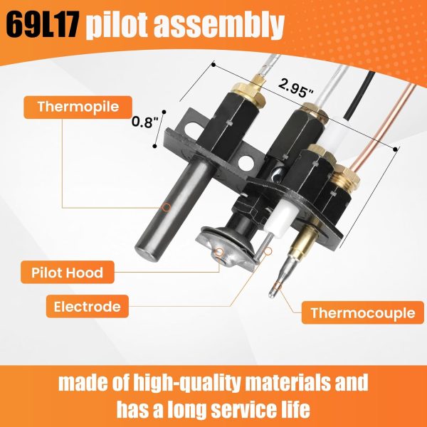 69l17, 69L1701, 904405 Fireplace Natural Gas Pilot Assembly J4117, 108084-02 Pilot Assembly Compatible with Lennox, Ihp, Serefina, Superior, Astria Direct Vent Natural Gas Fireplaces - Image 2