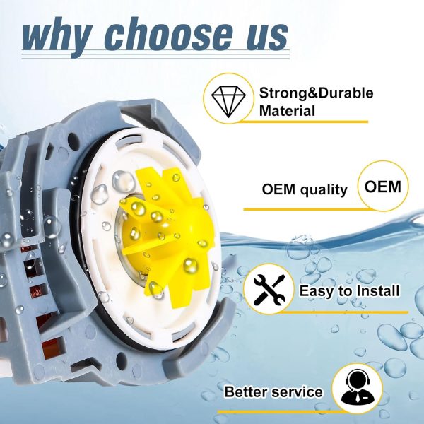 Upgraded W10876537 W10724439 PS11738151 Dishwasher Drain Pump Compatible With whirlpool, kenmore Dishwasher Replaces AP6004843, 4454971, OEM Quality - Image 2
