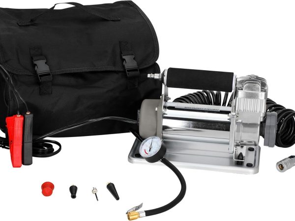 12v Air Compressor, Portable Compressor Tire Car Inflator Kit With Hose & Battery Clip, For all tire sizes for 12V heavy truck, RVs, ATVs, UTVs tractors, etc. 2.54 CFM Air Compressor 150PSI