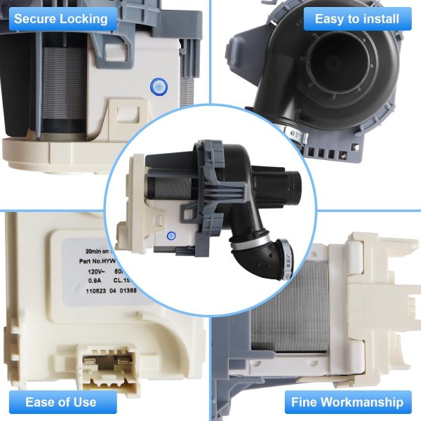 W11032770 W10529163 W10349483 Dishwasher Circulation Pump Compatible with kenmore, kitchenAid, whirlpool, jenn-air, ikea Dishwashers, Part Number: W10885542, W10440715, WPW10529163 - Image 3