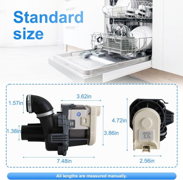 W11032770 W10529163 W10349483 Dishwasher Circulation Pump Compatible with kenmore, kitchenAid, whirlpool, jenn-air, ikea Dishwashers, Part Number: W10885542, W10440715, WPW10529163 - Image 4