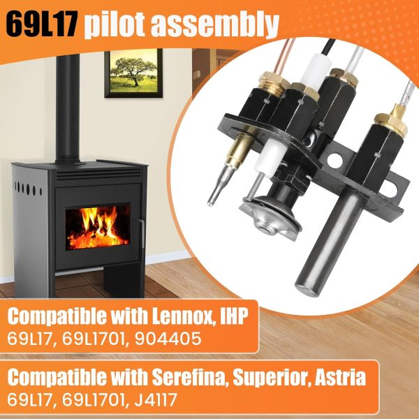 69l17, 69L1701, 904405 Fireplace Natural Gas Pilot Assembly J4117, 108084-02 Pilot Assembly Compatible with Lennox, Ihp, Serefina, Superior, Astria Direct Vent Natural Gas Fireplaces - Image 4