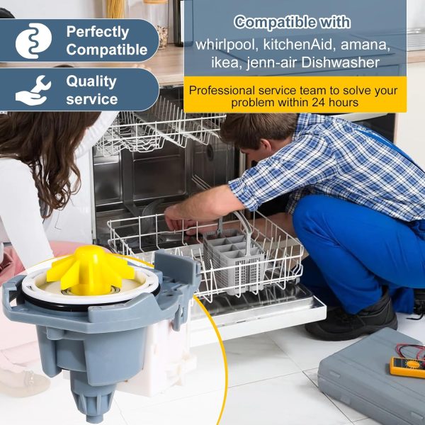 Upgraded W10876537 W10724439 PS11738151 Dishwasher Drain Pump Compatible With whirlpool, kenmore Dishwasher Replaces AP6004843, 4454971, OEM Quality - Image 7