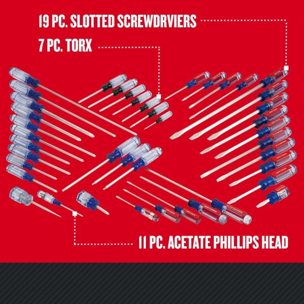 Screwdriver Set, Phillips, Slotted, Torx, Acetate Handle, 42 Pieces (CMHT65300) - Image 6