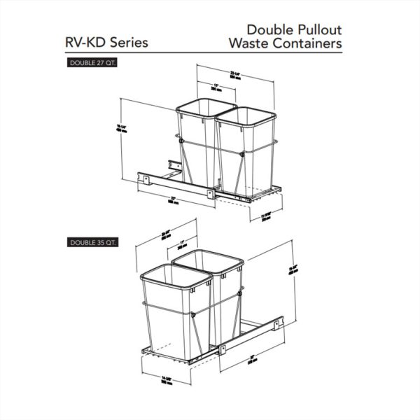 Double Sliding Pull-Out Waste Bin Containers - Image 7