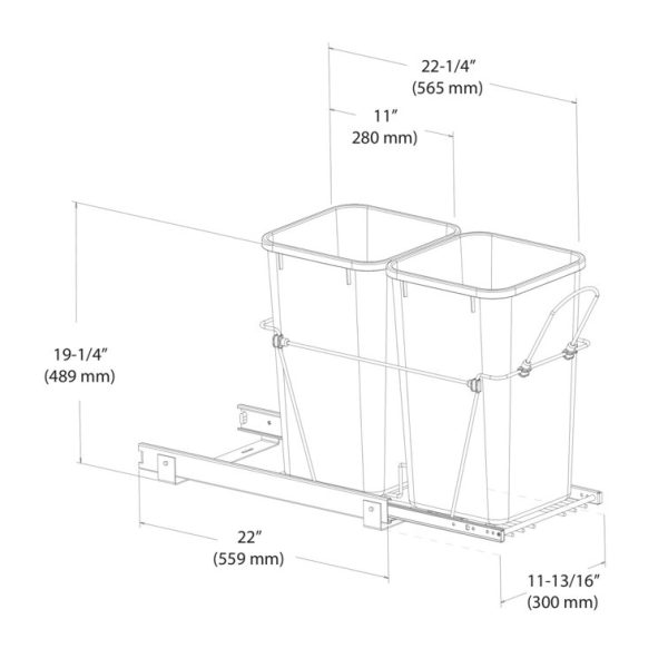 Double Sliding Pull-Out Waste Bin Containers - Image 9