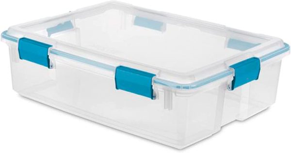 Multipurpose 37 Quart Clear Plastic Under-Bed Storage Tote Bins with Secure Gasket Latching Lids for Home Organization, (4 Pack) - Image 2