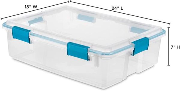 Multipurpose 37 Quart Clear Plastic Under-Bed Storage Tote Bins with Secure Gasket Latching Lids for Home Organization, (4 Pack) - Image 3