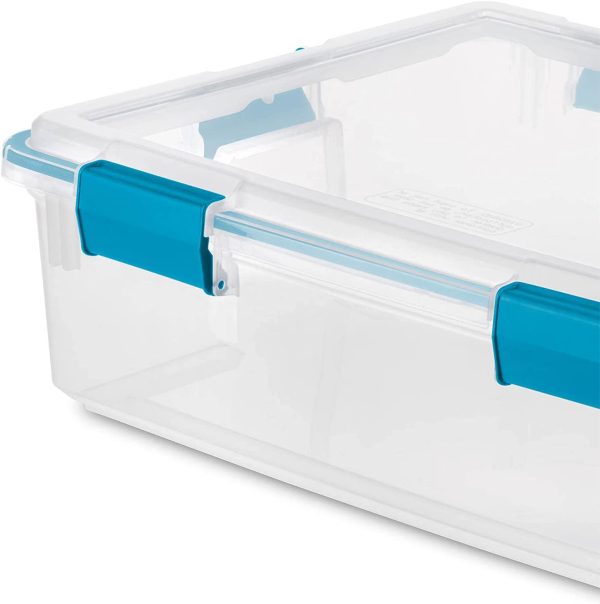 Multipurpose 37 Quart Clear Plastic Under-Bed Storage Tote Bins with Secure Gasket Latching Lids for Home Organization, (4 Pack) - Image 4