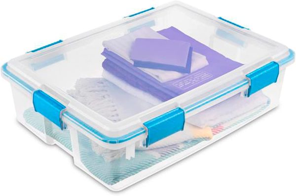 Multipurpose 37 Quart Clear Plastic Under-Bed Storage Tote Bins with Secure Gasket Latching Lids for Home Organization, (4 Pack) - Image 8