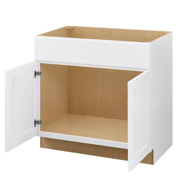 Hampton Bay SB36 Avondale Shaker Alpine White Quick Assemble Plywood 36 in Sink Base Kitchen Cabinet (36 in W x 24 in D x 34.5 in H) - Image 4
