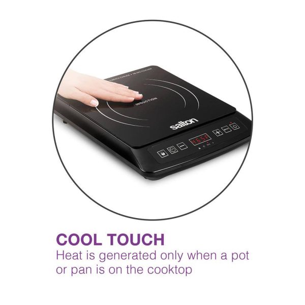 Salton ID1948 Single Burner 12.9 in. Black Electric Induction Cooktop - Image 3