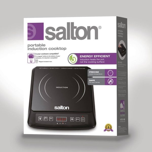 Salton ID1948 Single Burner 12.9 in. Black Electric Induction Cooktop - Image 2