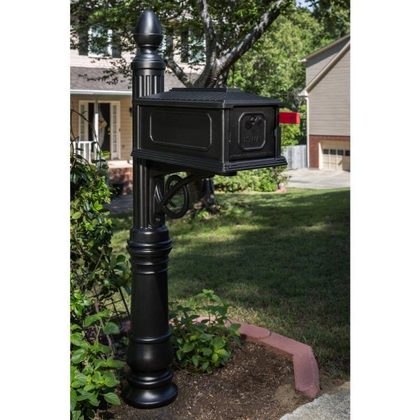 Mailboxes SC000BAM Stratford Black, Medium, Plastic, All-In-One Mailbox and Post Combo - Image 10