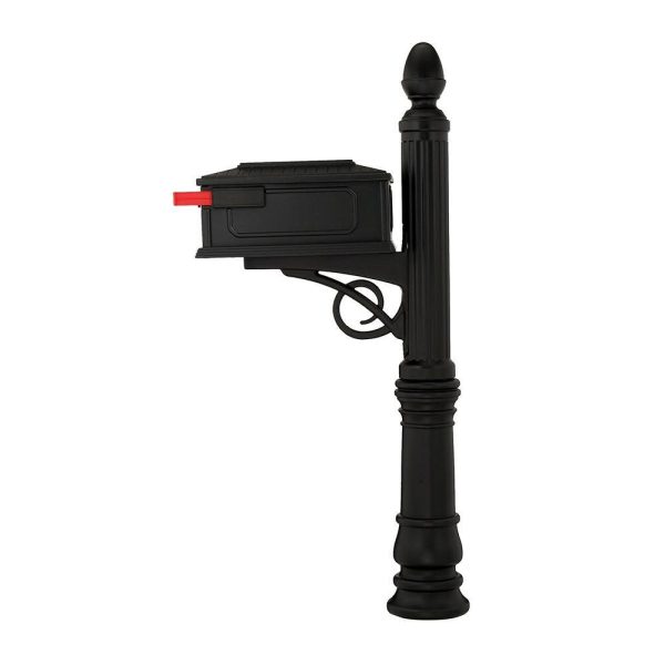 Mailboxes SC000BAM Stratford Black, Medium, Plastic, All-In-One Mailbox and Post Combo - Image 9