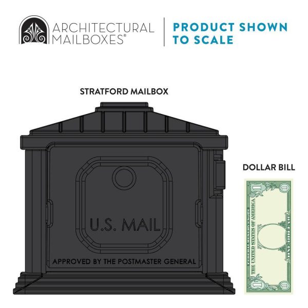 Mailboxes SC000BAM Stratford Black, Medium, Plastic, All-In-One Mailbox and Post Combo - Image 4