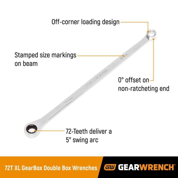 85996 72-Tooth 12-Point SAE XL GearBox Double Box Ratcheting Wrench Set (4-Piece) - Image 3