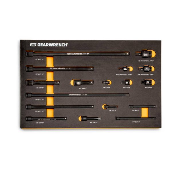 86524 1/4 in., 3/8 in., 1/2 in. Impact Drive Tool Accessories Set with EVA Foam Tray (17-Pieces)