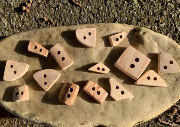 Wooden Buttons Pack of 6 – Round, Square, Heart & Surprise styles available – Handcrafted - Image 4