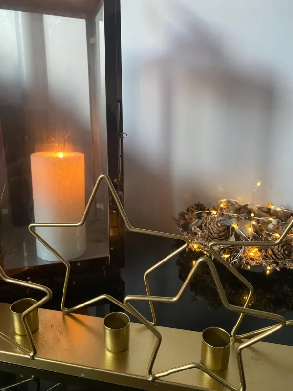 Christmas Star Taper Candle Holder Decorative Festive Ornament Holds 4 Taper Candles Decor Home Silver/Gold - Image 4