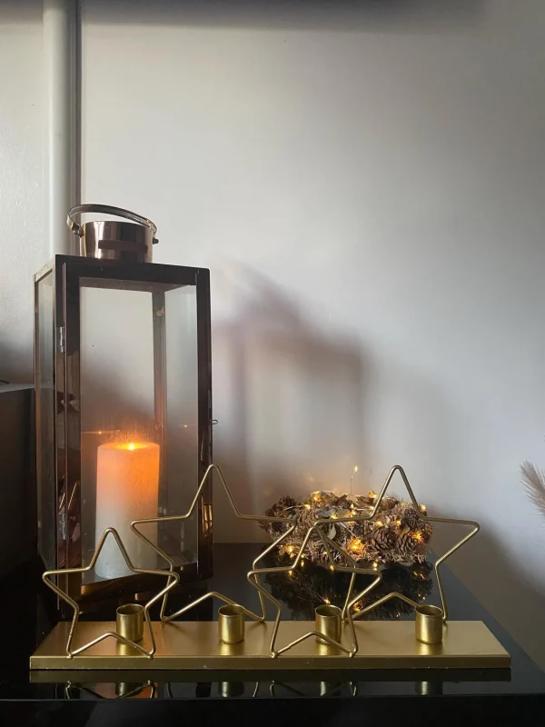 Christmas Star Taper Candle Holder Decorative Festive Ornament Holds 4 Taper Candles Decor Home Silver/Gold - Image 2