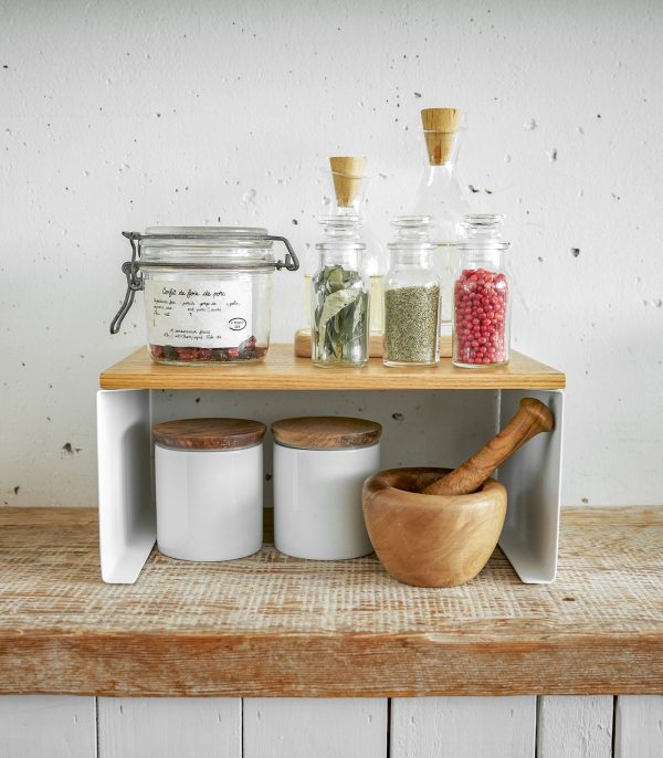 Stackable Countertop Shelf - Two Sizes - Steel + Wood - Image 13