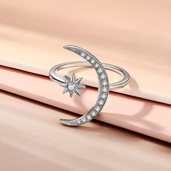 Trendy Cuff Ring Moon and Sun Design - Image 5