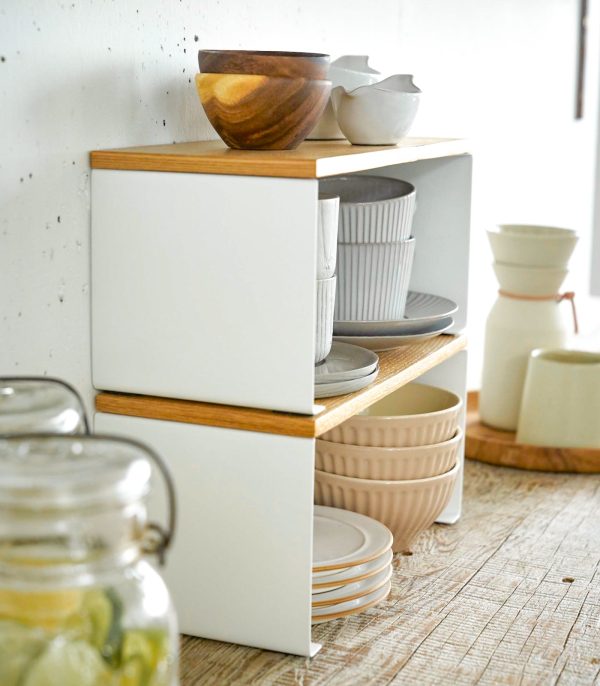 Stackable Countertop Shelf - Two Sizes - Steel + Wood - Image 6