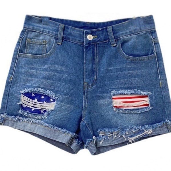 Women's Jeans Shorts Independence Day Denim - Image 2
