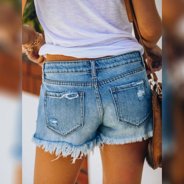 Women's Shorts Hot Pants Distressed Jeans Denim - Image 5